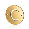 201 Stainless Steel Links connectors, Flat Round with Letter, Golden, Letter.C, 12x0.8mm, Hole: 0.8mm