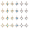 24Pcs 6 Styles Rack Plating Alloy Pendants, Sun Charms, with Resin, Cadmium Free & Nickel Free & Lead Free, Platinum & Light Gold, Mixed Color, 28x25x5mm, Hole: 1.8mm, 4pcs/style