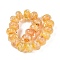 Handmade Lampwork Beads Strands, Rondelle, Gold, 11.5~12.5x7mm, Hole: 2.5mm, about 20pcs/strand, 5.51~6''(14~15cm)