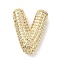 Rack Plating Brass Micro Pave Cubic Zirconia Pendants, Real 18K Gold Plated, Lead Free & Cadmium Free, Letter, Letter V, 23.5x17.5x6.5mm, Hole: 4x2.5mm