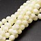 Shell Beads Strands, Round, 6~6.2mm, Hole: 1mm, about 65pcs/strand, 15 inch(38cm)