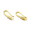Brass Micro Pave Clear Cubic Zirconia Earring Hooks, Ear Wire, with Loops, Cadmium Free & Lead Free, Real 18K Gold Plated, 18mm, Hole: 1.2mm, 18 Gauge, Pin: 1mm