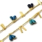 Brass Enamel Teardrop with Rectangle Link Chains, Lead Free & Cadmium Free, Long-Lasting Plated, Rack Plating, Soldered, with Spool, Real 18K Gold Plated, 15x1.5x1mm