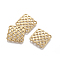 PVD Vacuum Plating 304 Stainless Steel Filigree Joiners, Square, Golden, 24x24x2mm, Hole: 2.3x2.3mm