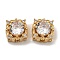 Brass Micro Pave Cubic Zirconia Beads, Nickel Free, with Glass, Clear, Square, Real 18K Gold Plated, 11x11x7mm, Hole: 1.4 and 1.6mm