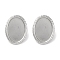 304 Stainless Steel Oval Stud Earrings, Stainless Steel Color, 24x18mm