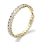 Clear Cubic Zirconia Oval Tennis Bangle, Brass Hinged Bangle, Golden, Inner Diameter: 2-1/8 inch(54mm)