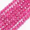 Glass Imitatoin Red Corundum Beads Strands, Faceted, Round, 2mm, Hole: 0.5mm, about 183pcs/strand, 14.3~14.5 inch