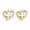 Brass Micro Pave Clear Cubic Zirconia Pendants, Cadmium Free & Lead Free, with Synthetic Opal and Jump Rings, Real 18K Gold Plated, Heart with Butterfly Charms, White, 17x19x3mm, Hole: 3mm