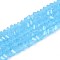 Imitation Jade Glass Beads Strands, Triangle, Faceted, Light Sky Blue, 3~3.5x4~4.5x4~4.5mm, Hole: 0.8mm, about 121~131pcs/strand, 14.37~15.35 inch(36.5~39cm)