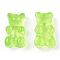 Translucent Resin Cabochons, Bear, Yellow Green, 18.5x11x7mm