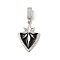Brass Micro Pave Cubic Zirconia Pendants, Cadmium Free & Lead Free, with Enamel, Triangle with Star Charms, Platinum, 40.5x20x5.5mm, Hole: 8x5mm