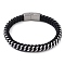 Leather Cord Bracelets, with 304 Stainless Steel Magnetic Clasps, for Men Women, Stainless Steel Color, 8-1/4 inch(21cm), 8~10mm