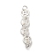 Brass 4 Coins Links Connector Charms, Cadmium Free & Nickel Free & Lead Free, with Jump Rings, 925 Sterling Silver Plated, 41x8x1.5mm, Hole: 2.5mm