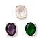 Real 18K Gold Plated Brass Cubic Zirconia Multi-Strand Links, Oval, Mixed Color, 10x8x6mm, Hole: 1.5x2.5mm