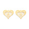 201 Stainless Steel Pendants, Laser Cut Pendants, Hollow Heart, Real 18K Gold Plated, 23.5x26x1mm, Hole: 1.5mm