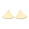 304 Stainless Steel Pendant, Laser Cut, Fan Shape, Golden, 29.5x32x1mm, Hole: 1.2mm