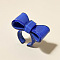 Resin Open Cuff Rings for Women, Bowknot, Dark Blue, Inner Diameter: 18mm