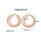Stylish Stainless Steel Fever Hoop Earrings, with Thick Circle Design, Pink, 43x41.5x7.5mm