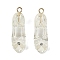 Transparent Resin Rhinestone Pendants, High-Heeled Shoes, with Golden Iron Loop, Clear, 27.5x8.5x11mm, Hole: 1.8mm