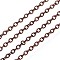 Brass Cable Chains, Soldered, Cadmium Free & Nickel Free & Lead Free, with Spool, Flat Oval, Red Copper, 2x1.8x0.2mm, about 9.84 Feet(3m)/Roll