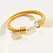 Stainless Steel Thick Cuff Bangles, with Rhinestone, for Women, Real 18K Gold Plated, Inner Diameter: 2-3/8 inch(6cm)