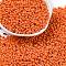8/0 Baking Paint Glass Seed Beads, Round Hole, Teardrop, Dark Orange, 3x2mm, Hole: 1mm, about 416pcs/10g