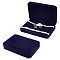 FINGERINSPIRE 2 pcs Midnight Blue Velvet Jewelry Set Box Rectangle 7x4.9x1.45 inch Jewelry Gift Box for Bracelet Necklace Earring Ring Luxury Jewellery Storage Box Travel Jewelry Organizer Case