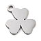Anti-Tarnish 304 Stainless Steel Charms, Laser Cut, Clover Charm, Stainless Steel Color, 11x8x1mm, Hole: 1.2mm