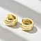 Brass Micro Pave Clear Cubic Zirconia Hoop Earrings, Lead Free & Cadmium Free, Long-Lasting Plated, Real 18K Gold Plated, 14x7mm