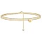 Heart Brass with Crystal Rhinestone Anklets, Golden, Letter Q, 9-1/8 inch(230mm)