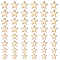 80Pcs 4 Style Brass Beads, Star, Golden, 4.7~7x5~7x2.8~3mm, Hole: 1~1.6mm, 20pcs/style