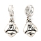 Brass European Dangle Charms, Large Hole Pendants, Lead Free & Cadmium Free, Insect Charm, Antique Silver, 20.5mm, Hole: 4mm