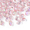 Transparent Acrylic Beads, AB Color Plated, Nuggets, Pink, 10.5x10x8mm, Hole: 1.6mm, about 1200pcs/500g
