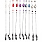 304 Stainless Steel Eyeglasses Chains, Neck Strap for Eyeglasses, with Cable Chains, Oval Faceted Glass Beads, Natural Gemstone Round Beads and Rubber Loop Ends, Mixed Color, Stainless Steel Color, Stainless Steel Color, 33.46 inch(85cm)