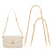 2Pcs 2 Style Imitation Leather Bag Handles, with Alloy Chain & Swivel Clasp, Beige, 62.9~100.5x1.8cm, 1pc/style
