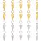 HOBBIESAY 20Pcs 2 Colors Cone Brass Charms 14x5mm Mini Hanging Dangle End Charms with Jump Rings Platinum and Golden Metal Pendants for Jewelry Making, Hole: 3mm