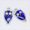 Alloy Enamel Pendants, Cadmium Free & Lead Free, Owl, for Halloween, Antique Silver Metal Color, Purple, 18.5x9.5x2.5mm