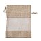 Cotton Packing Pouches, Drawstring Bags, with Organza Ribbons, Tan, 18.3x13x0.35cm