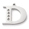 Tarnish Resistant 304 Stainless Steel Letter Pendant Rhinestone Settings, Stainless Steel Color, Letter.D, D: 15x15.5x1.5mm, Hole: 1.2mm, Fit for 1.6mm rhinestone