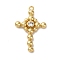 Brass Micro Pave Cubic Zirconia Pendants, Cross Charms, Rack Plating, Long-Lasting Plated, Cadmium Free & Lead Free, Real 18K Gold Plated, 29x19x4mm, Hole: 1.6mm