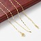 Brass Link Chain Necklaces for Women, with 304 Stainless Steel Lobster Clasp, Rack Plating, Lead Free & Cadmium Free, Long-Lasting Plated, Real 18K Gold Plated, 18.01 inch(45.75cm)