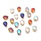 Sew on Rhinestone, Embossed K5 Glass Rhinestone, with Raw(Unplated) Brass Prong Settings, Garments Accessories, Teardrop, Mixed Color, 18x13x9mm