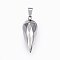 Tarnish Resistant 304 Stainless Steel Textured Pendants, Faceted Teardrop, Stainless Steel Color, 31x12x12mm, Hole: 8x4mm