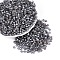 Baking Paint Glass Seed Beads, Bicone, Dark Gray, 4~4.5x3.5~4mm, Hole: 0.9~1.2mm, about 6165pcs/pound