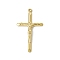 PVD Vacuum Plating 201 Stainless Steel Pendants, Crucifix Cross Charm, Real 18K Gold Plated, 44x26x3.5mm, Hole: 1.8mm