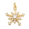 Rack Plating Brass Micro Pave Cubic Zirconia Pendants, Long-Lasting Plated, Lead Free & Cadmium Free, Snowflake, 18.5x17.5x4mm, Hole: 3mm