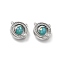 Rotatable Brass Micro Pave Cubic Zirconia and Resin Charms, Cadmium Free & Nickel Free & Lead Free, Planet, Platinum, 13x13x6mm, Hole: 1mm