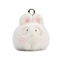 Flocky Opaque Rabbit Resin Pendants, with Platinum Loop, White, 21.5x19x19mm, Hole: 2mm