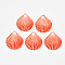 Transparent Acrylic Links connectors, with Plated Bottom, Scallop Shape, Orange Red, 35x32x5mm, Hole: 1.2mm